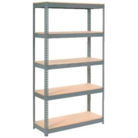 GLOBAL EQUIPMENT Extra Heavy Duty Shelving 48"W x 12"D x 72"H With 5 Shelves, Wood Deck, Gry 717147